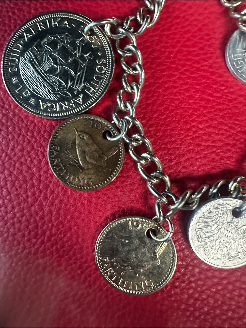 Vintage Coin Charm Bracelet - Silver Tone